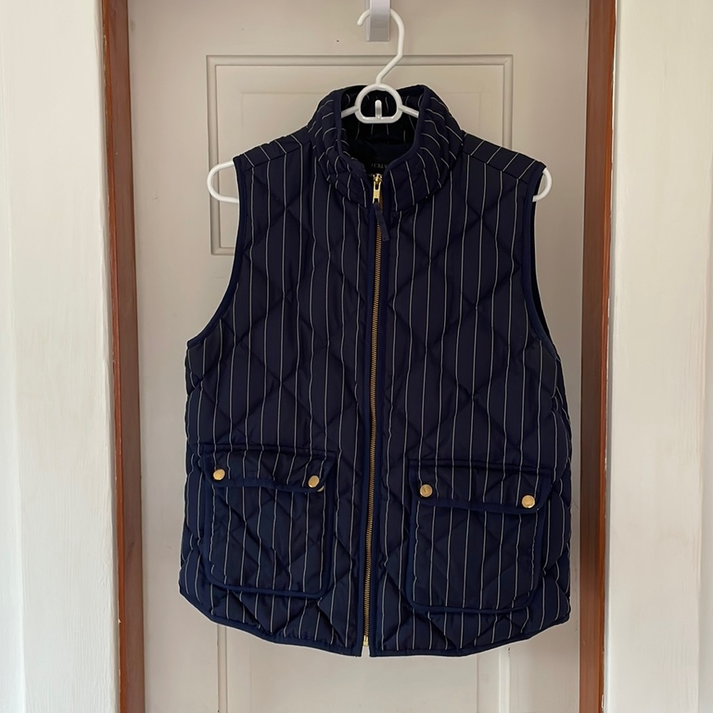 J.Crew light puffer vest, navy blue, size M